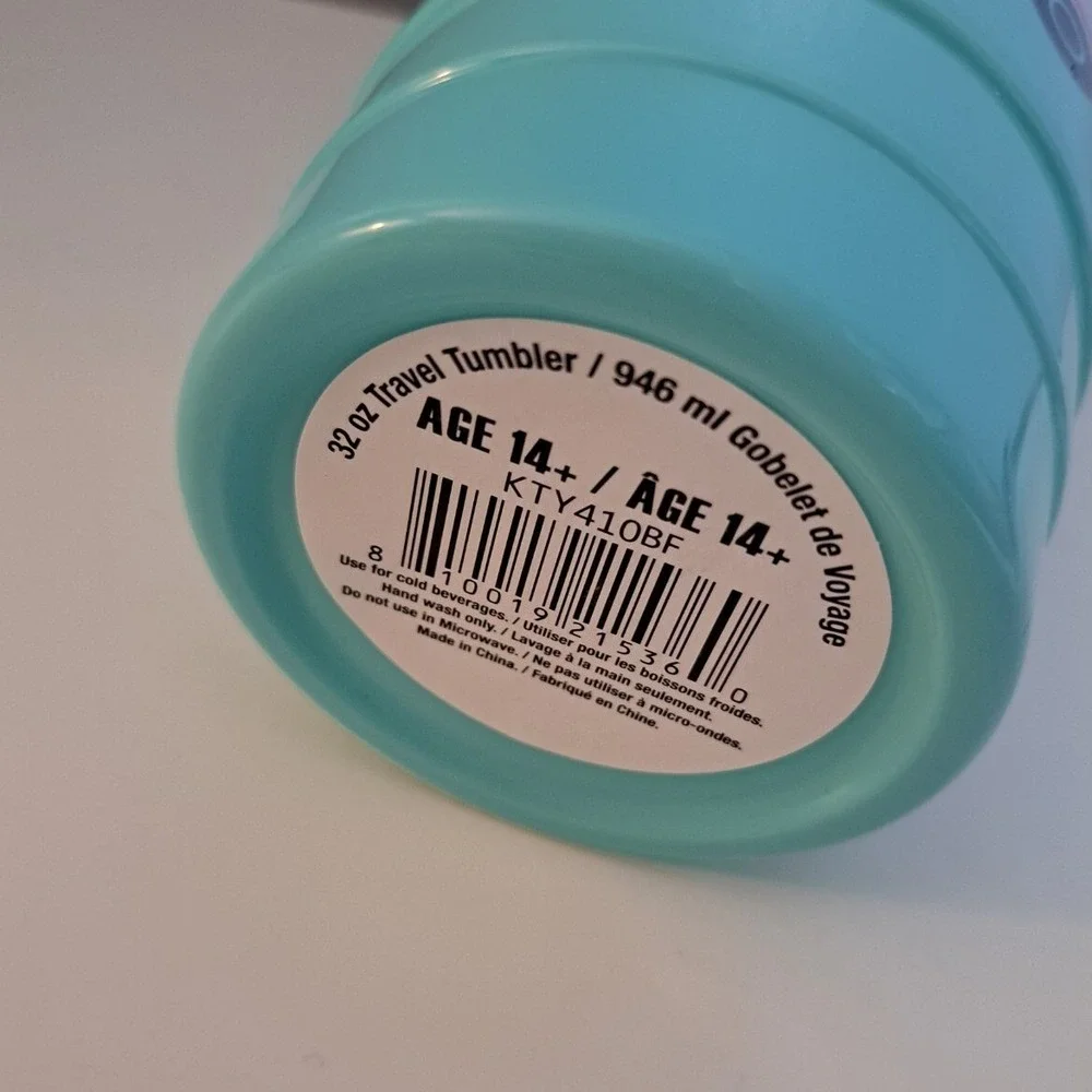 HELLO KITTY 32 Oz Blue Travel Plastic Tumbler Cup Straw Lid Sanrio RARE 2020 NEW